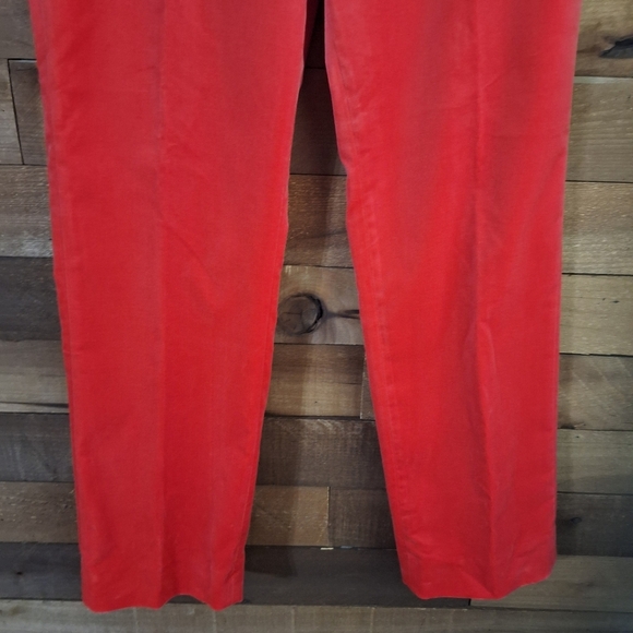 J.Crew Kate Red Velvet Pants 12T High Rise Striaght Leg NWT - Picture 3 of 11